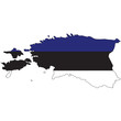 Country outline with the flag of Estonia