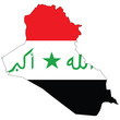 Country outline with the flag of Iraq