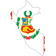 Country outline with the flag of Peru