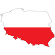 Country outline with the flag of Poland