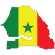 Country outline with the flag of Senegal