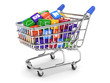 Shopping cart with media boxes