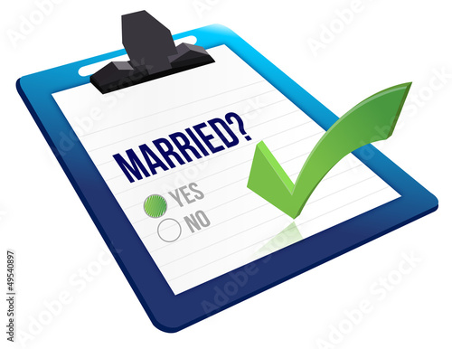 Illustration: married status question yes or no married status question yes or no