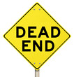 Dead End Yellow Warning Road Sign Closed No Exit