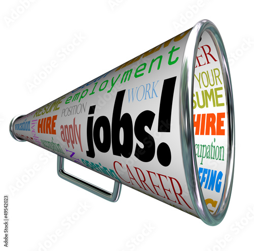 Illustration: Jobs Bullhorn Megaphone Career Work Employment Jobs Bullhorn Megaphone Career Work Employment