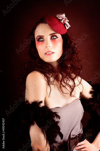 Photo: Pretty Glamour Fashion Girl On Red Backlight Pretty Glamour Fashion Girl On Red Backlight