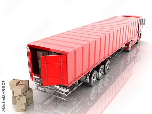 Illustration: Cargo container and package Cargo container and package