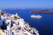 Panoramic view of the town of Fira, Santorini, Greece