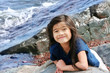 Photo: CHild playing by lakeshore CHild playing by lakeshore