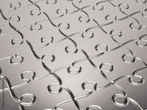 Illustration: Metal puzzle background Metal puzzle background