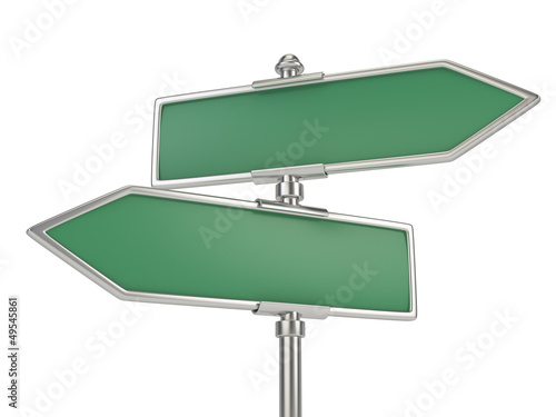 Illustration: blank signs isolated on white blank signs isolated on white
