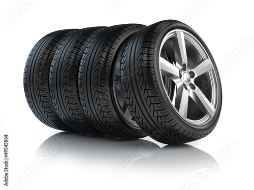 Illustration: Wheels isolated on white Wheels isolated on white