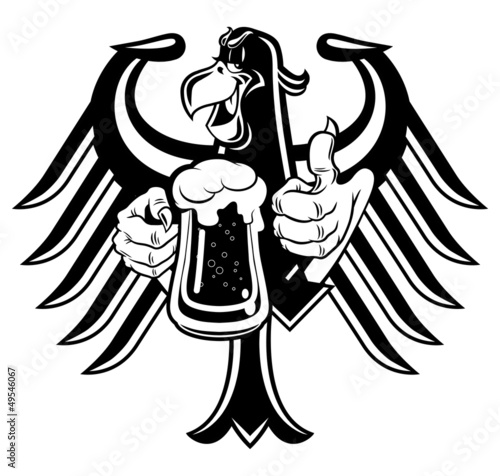 Vector: Eagle with beer Eagle with beer