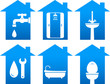 plumbing set of bathroom icons