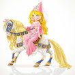 Beautiful princess on a white horse
