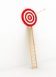 arrow hitting the center of a red target.
