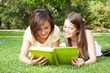Students reading a book
