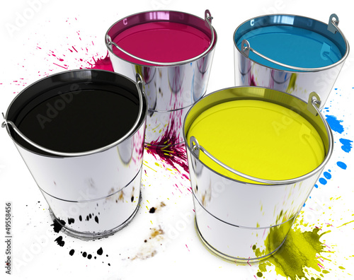 Illustration: Farbe im Eimer Farbe im Eimer