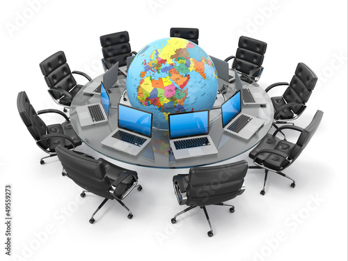 Illustration: Concept of global business communication. 3d Concept of global business communication. 3d