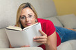 reading on the sofa