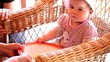 Baby splashing in a basin