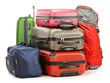 Luggage consisting of large suitcases rucksack and travel bag