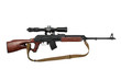 kalashnikov based sniper rifle with optic sight