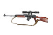 kalashnikov based sniper rifle with optic sight