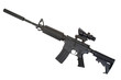rifle with silencer isolated on a white background