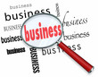 Business Word Magnifying Glass Learn Basics Start New Company
