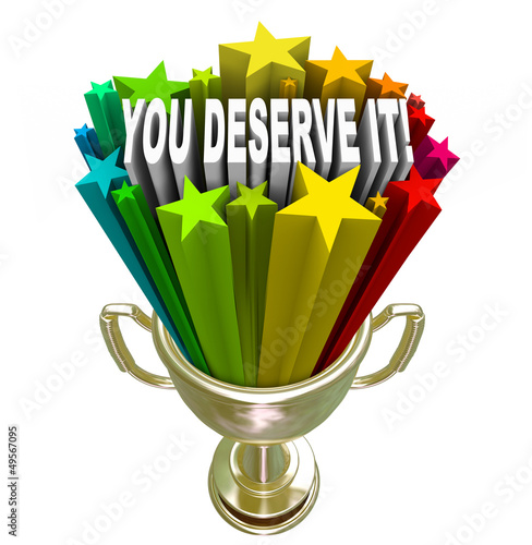 Illustration: You Deserve It Gold Trophy Reward Recognition You Deserve It Gold Trophy Reward Recognition