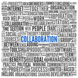 Collaboration concept in word tag cloud