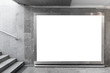 Blank billboard in underground hall