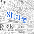 Business strategy concept in word tag cloud