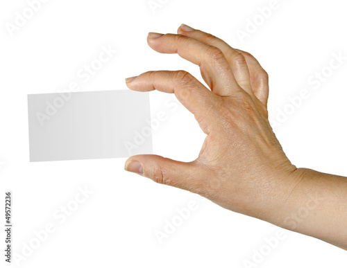 Photo: Hand with business card Hand with business card