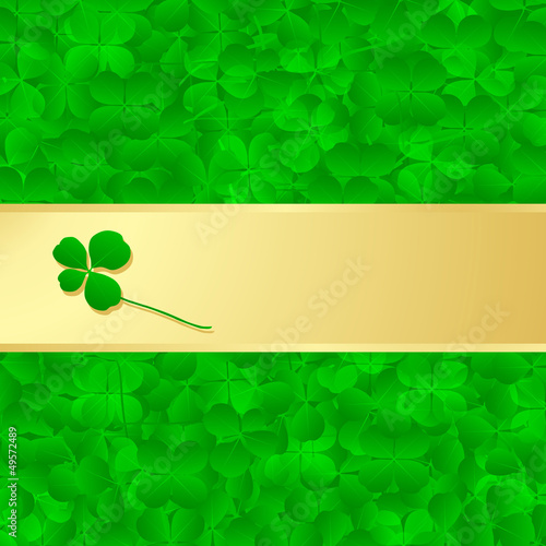 Vector: Irish four leaf lucky clovers happy St. Patrick's day background Irish four leaf lucky clovers happy St. Patrick's day background