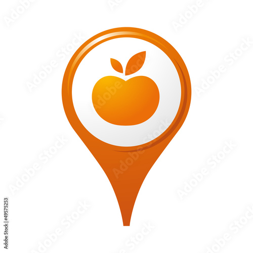 Vector: icône fruit, logo, pictogramme, repère carte icône fruit, logo, pictogramme, repère carte