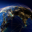 Main air routes in the Middle East and India