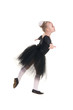 ballerina in black bathing suit training