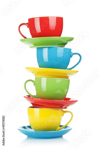 Photo: Set of colorful cups Set of colorful cups