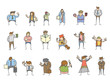 set of cartoon character various poses