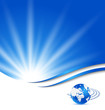 Abstract blue card with Earth planet