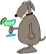 Dog holding a Margarita