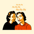 Vintage girls gossiping the latest shocking news