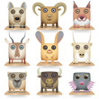Wild animals icon set. Steppe Animals