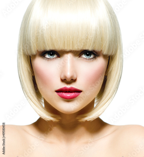 Photo: Fashion Stylish Beauty Portrait. Beautiful Girl's Face Close-up Fashion Stylish Beauty Portrait. Beautiful Girl's Face Close-up
