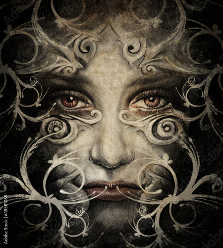 Illustration: Sketch made with digital tablet, spirit woman Sketch made with digital tablet, spirit woman