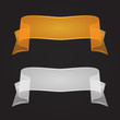 Transparent Silk Or Glass Ribbon Set. Vector