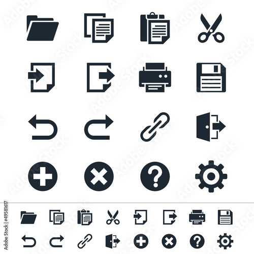 Vector: Application toolbar icons Application toolbar icons