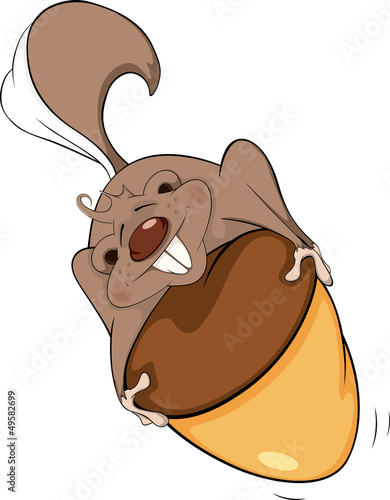 Vector: Gopher with an acorn cartoon Gopher with an acorn cartoon